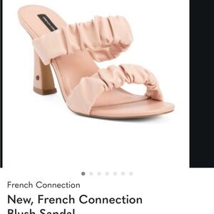 French Connection Ruched Pink Sandals
